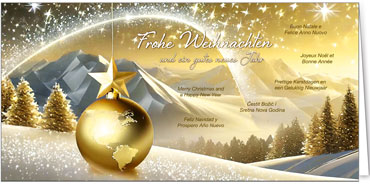 2024 für Firmen | Kategorie Internationale Weihnachtsgrüße | Motiv: Goldene Welt - Artikel Nummer 42005